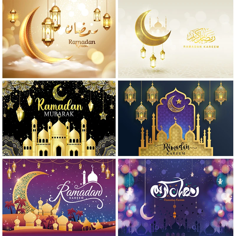 Camel Background Backdrop Ramadan Mubarak Kareem Decoration Muslim Islamic Theme Party Moon Night Mosque for Photography Banner