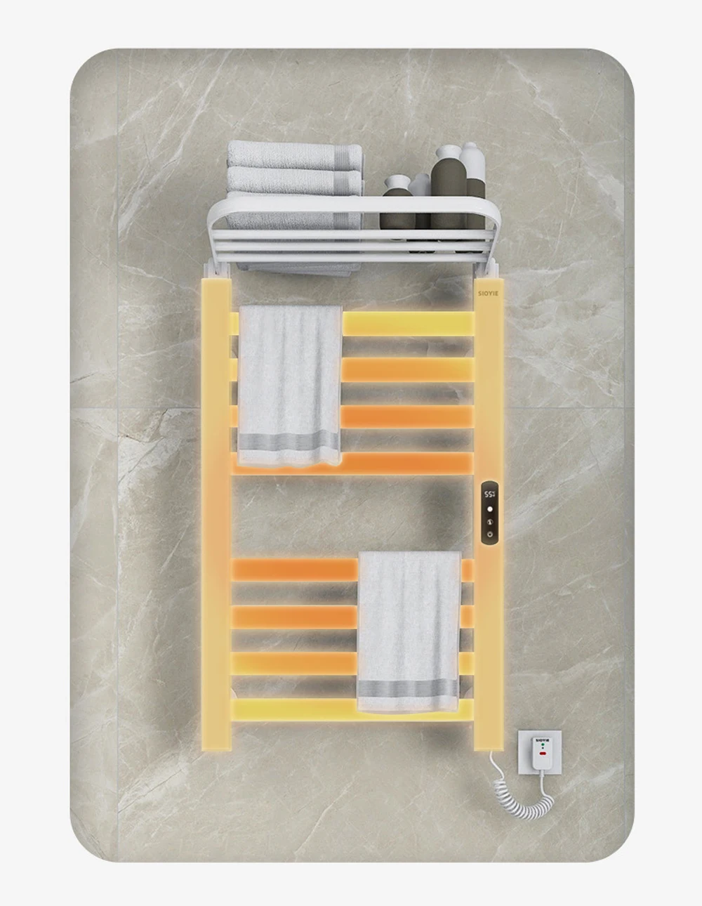 Intelligent Constant Temperature Electric Heating Towel Rack Fast Drying Heat Shelf Rack Punch-free installation Bath Warm Dryer