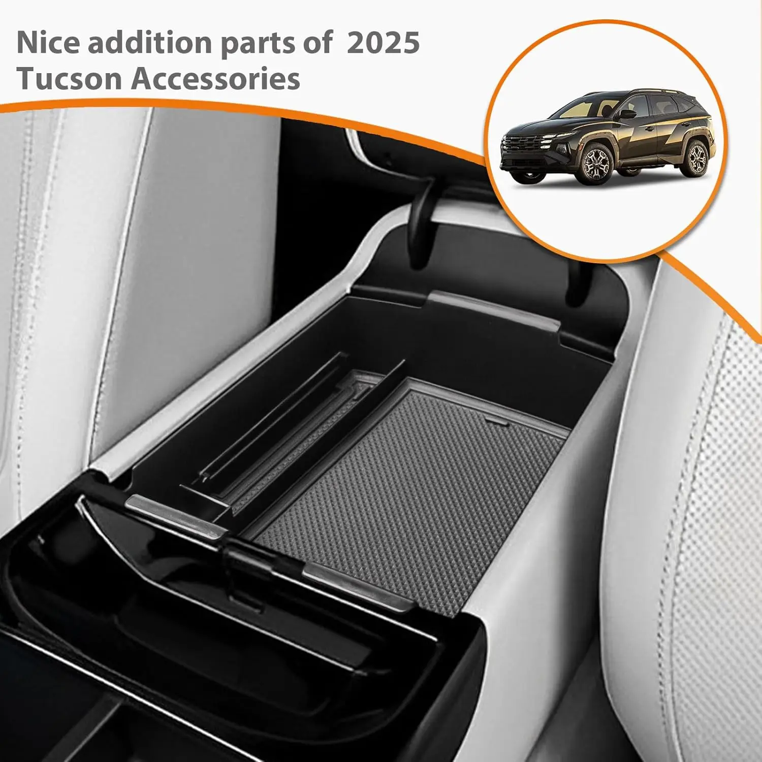 

Center Console Organizer for 2025 Hyundai Tucson Armrest Storage Box Tray Car Accessories Storage Box Center Console Organizer