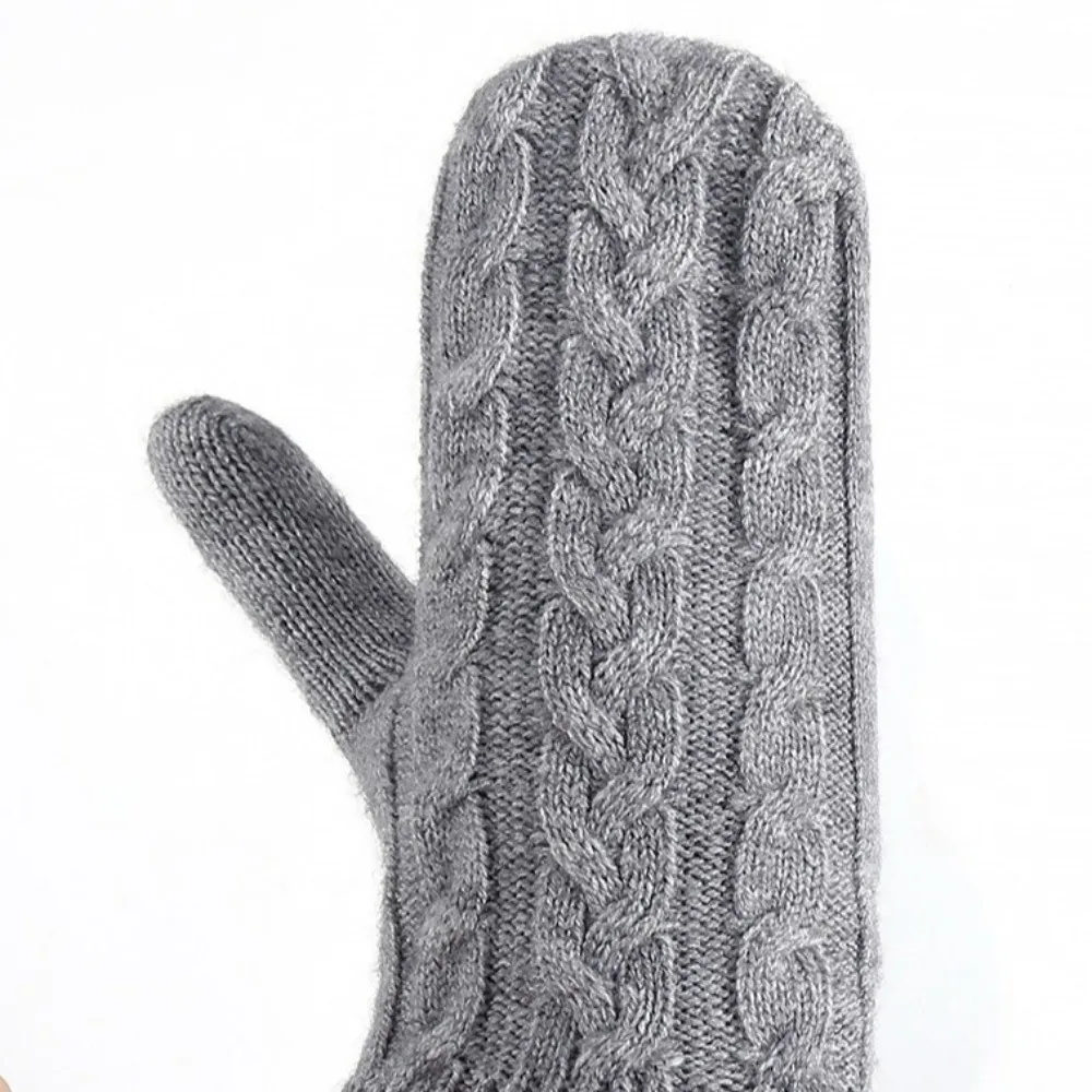 Gifts Knitted Winter Mittens Lined Cable Knit Thermal Mittens Double Layer Wind Resistant Knit Mittens Winter Cycling