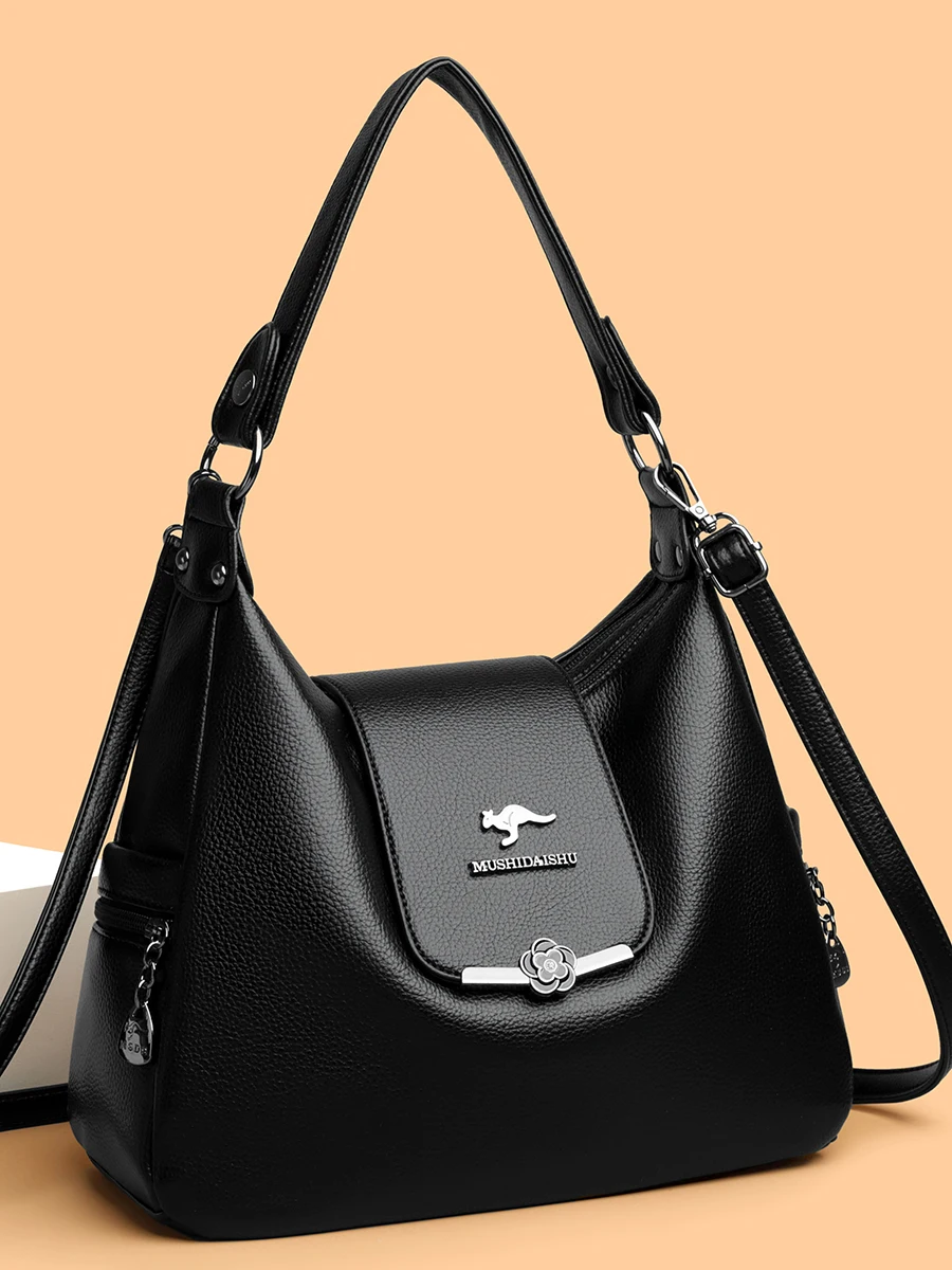 

Trendy Large Capaci Soft Leather Crossbody Bag for Women Single oulder Handbag Casual Sle Zipper Closure Daily Use