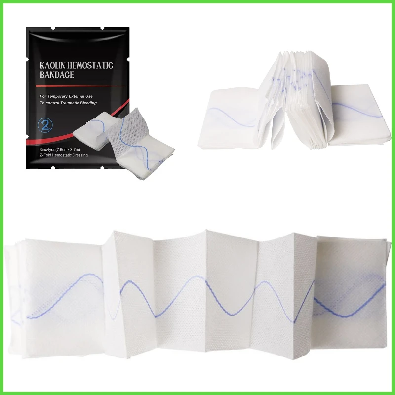 2 حجم Z-أضعاف الجرح للذوبان مرقئ الكاولين الشاش الصدمة القتالية الطبية في حالات الطوارئ ل Ifak التكتيكية في الهواء الطلق الإسعافات الأولية