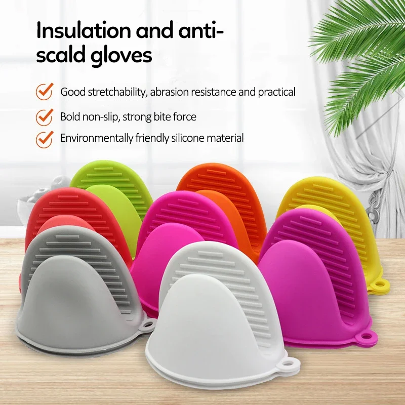 1PC Silicone Anti-scalding Oven Glove Mitts Potholder Kitchen BBQ Glove Tray Pot Dish Bowl Holder Oven Handschoen Hand Clip