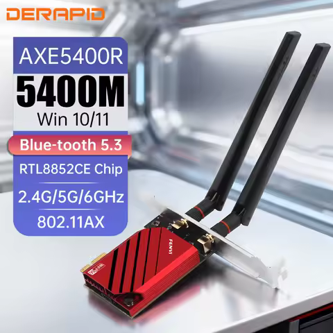 WiFi6E 5374M RTL8852CE Bluetooth 5.3 2.4G/5GHz/6GHz WiFi Card 802.11AX/AC PCI Express Wireless Network Adapter PC For Win10/11