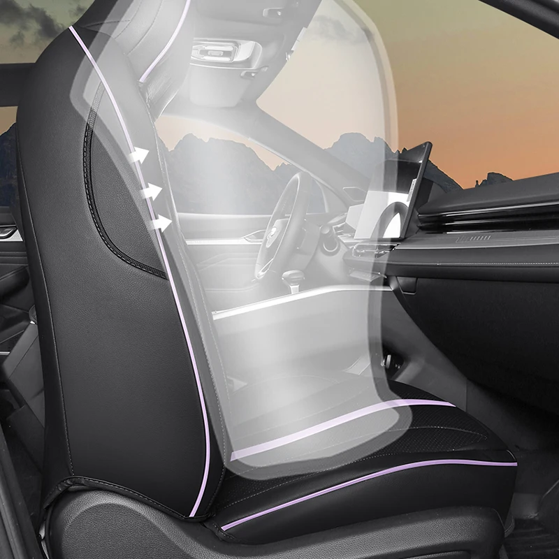 5‑Seat Full Wrapped PU Leather Car Seat Covers Wear‑Resistant Cushion Protector for 2025‑2026 Geely Preface Auto Parts