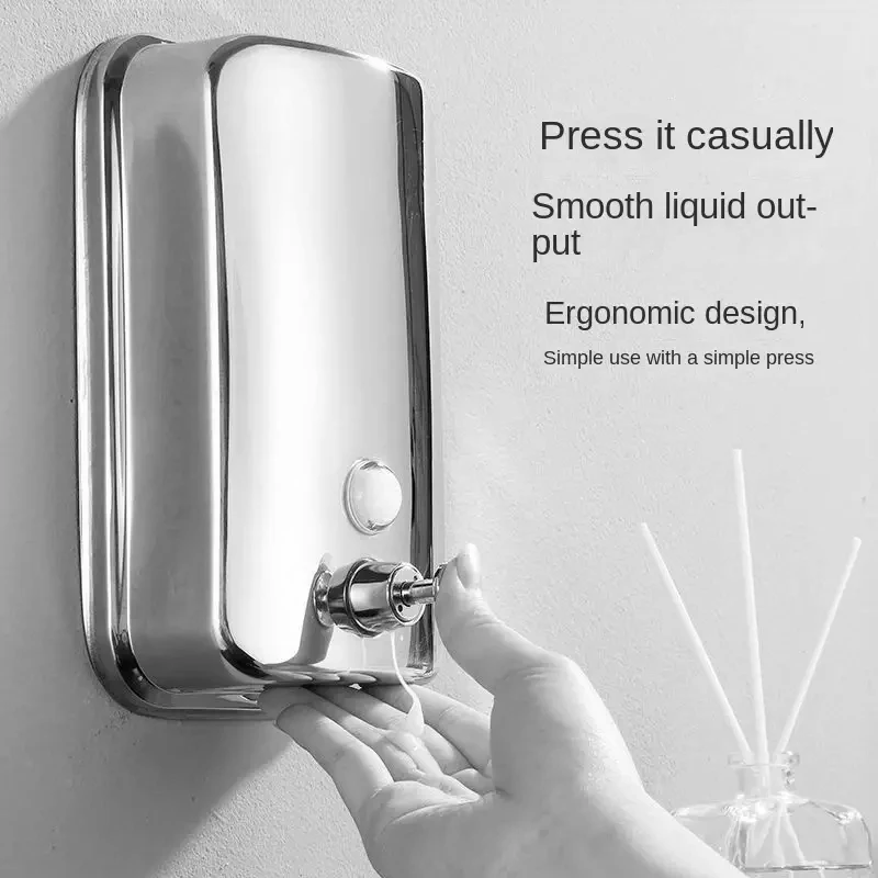 

304 Stainless Steel Soap Dispenser Hotel Wall-Mounted Bathroom Hand Sanitizer Pump Liquid Lotion Dishwashing Hand Soap Dispenser