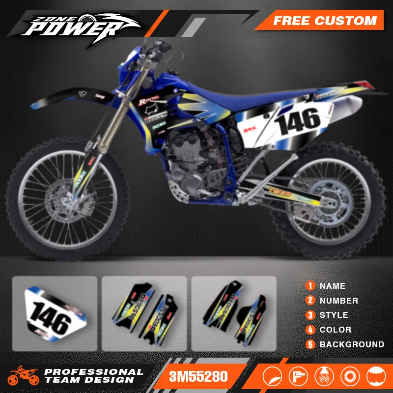 

Комплекты наклеек с индивидуальной графикой Powerzone для Yamaha WRF250 WRF450 2003-2004 2005-2006 гг.