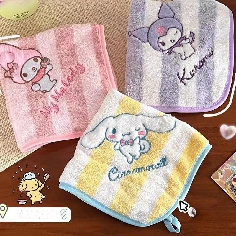 Kawaii Kuromi – serviette à main My Melody cannelle, figurines d'action, dessin animé, forte Absorption d'eau, cadeaux pour enfants