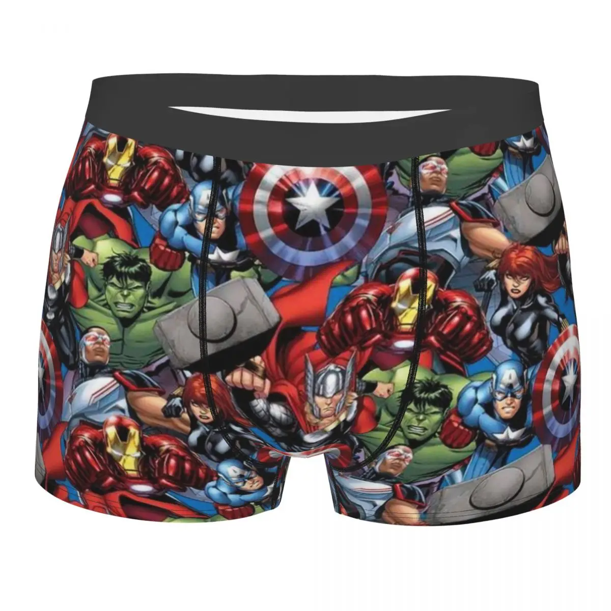 

Captain America Comics Boxer Shorts Men 3D Print Male Stretch Superhero Underwear Panties Briefs