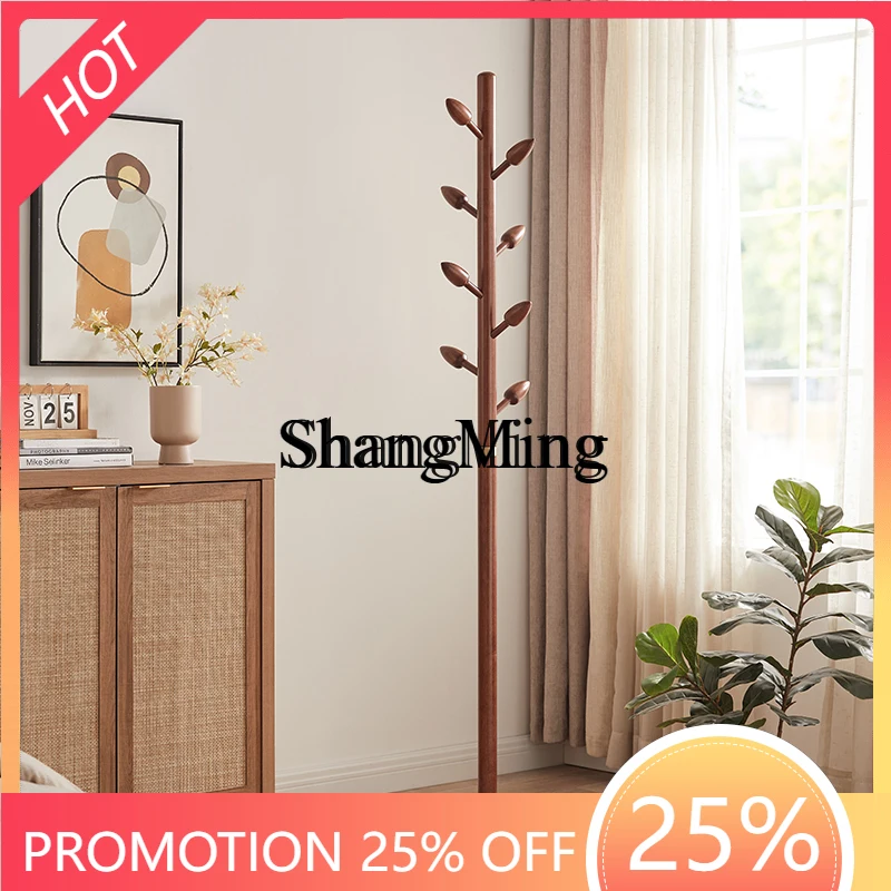 FG  solid wood coat rack floor-to-ceiling bedroom new Chinese-style indoor hanger minimalist art entrance household