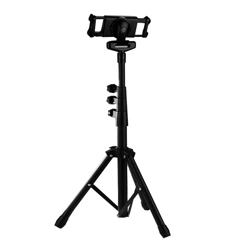 Tablet PC Tripod Portable Telescopic Adjustable Floor Metal Tripod for 4.7-12.9Inch Tablet/Mobile Phone Height: