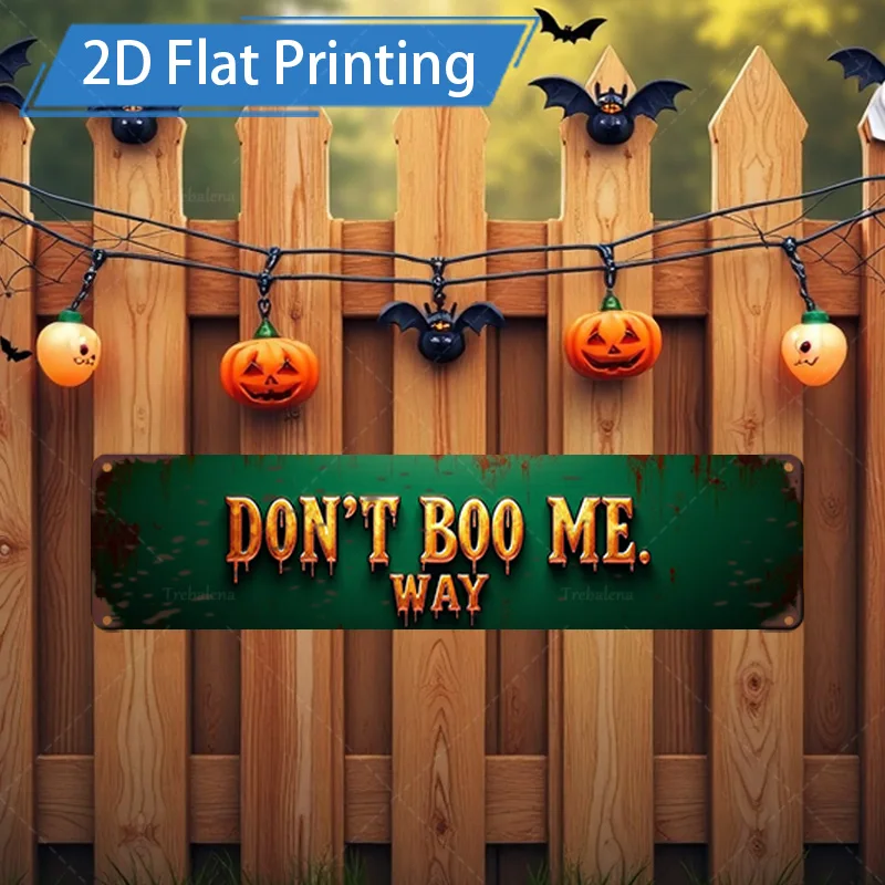 

1 шт., 8x12 дюймов, металлическая вывеска на Хэллоуин, знак «НЕ БУМ меня, день», деревенский деревянный декор для забора, праздничные огни тыквы, искусство