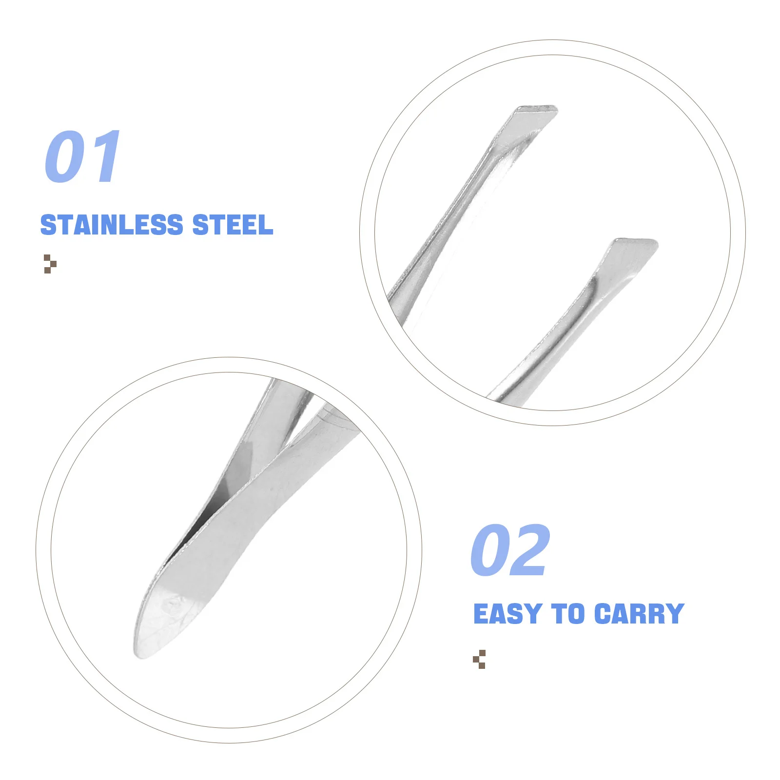 2pcs Stainless Steel Bevel Eyebrow Clip Precision Hair Removal Tool For Ingrown Hair Splinters Face Makeup Tweezer Portable