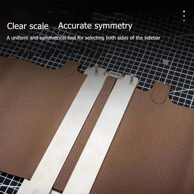 

304 Stainless Steel Manual Leather Positioning Ruler With Precision Scale DYI Leather Shoulder Strap Positioning Tool