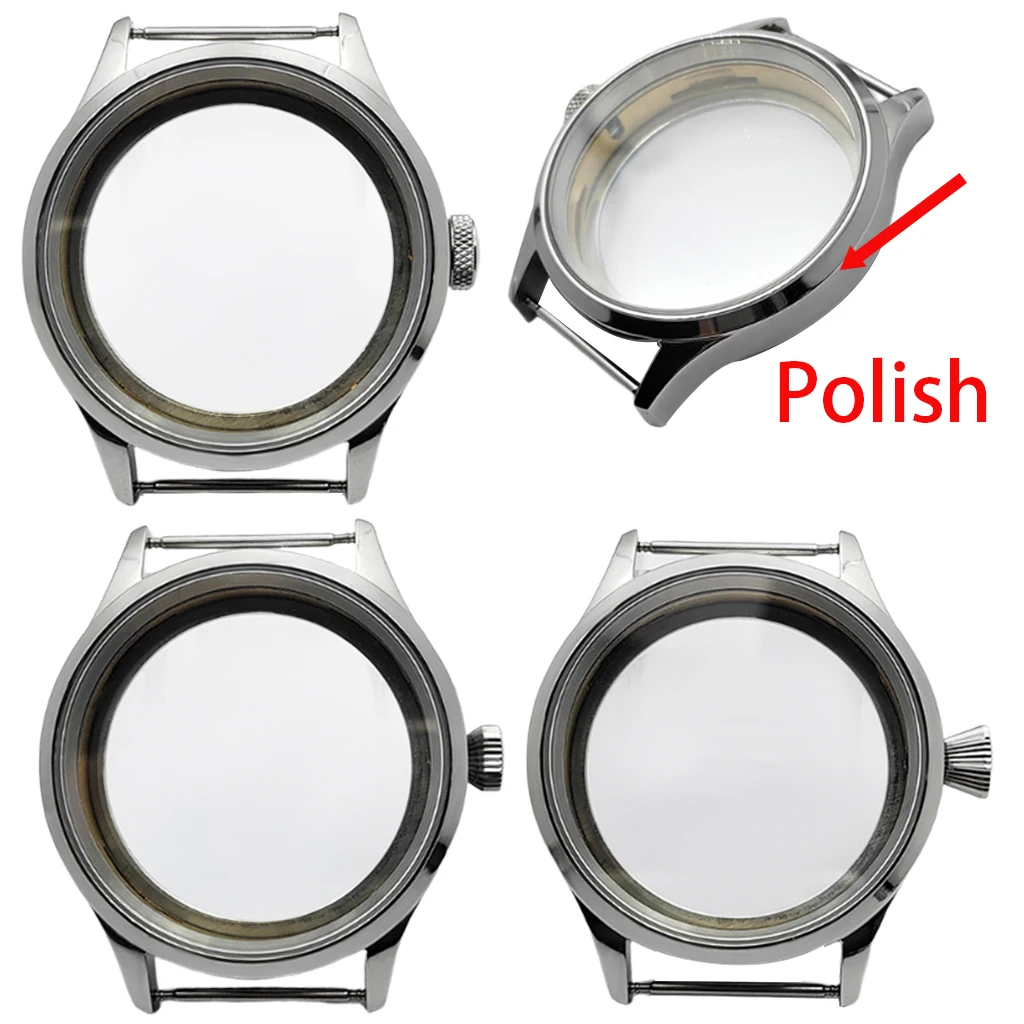 43 мм 6497 польский корпус часов, серебристый, твердый, нержавеющая сталь для ETA 6498 6497 ST3600 3620, аксессуары для часов с механизмом, детали