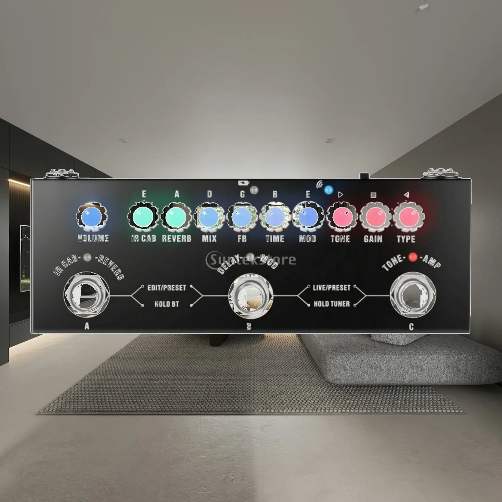 Electric Guitar Multi Effects Unit Mini Sound Processor with Rotary Knobs for Tone Shaping