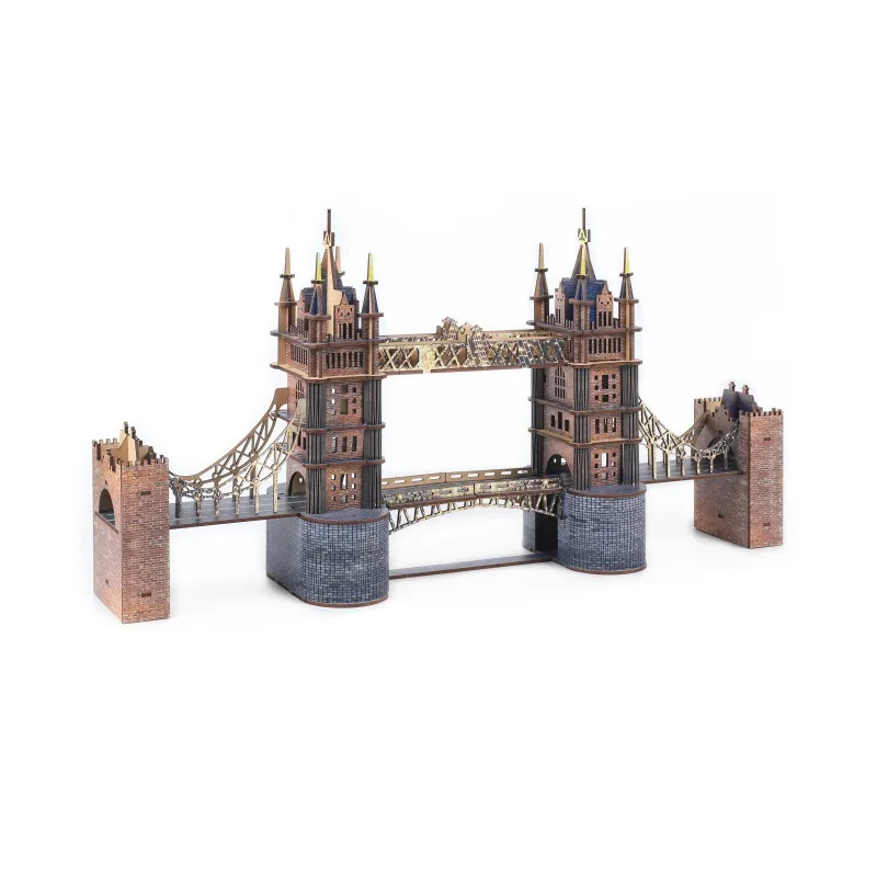 

Adult 3D Wooden Jigsaw Puzzle London Bridge Architecture Building Model Handmade Assembly Toys Home Office Decor Unique Gifts