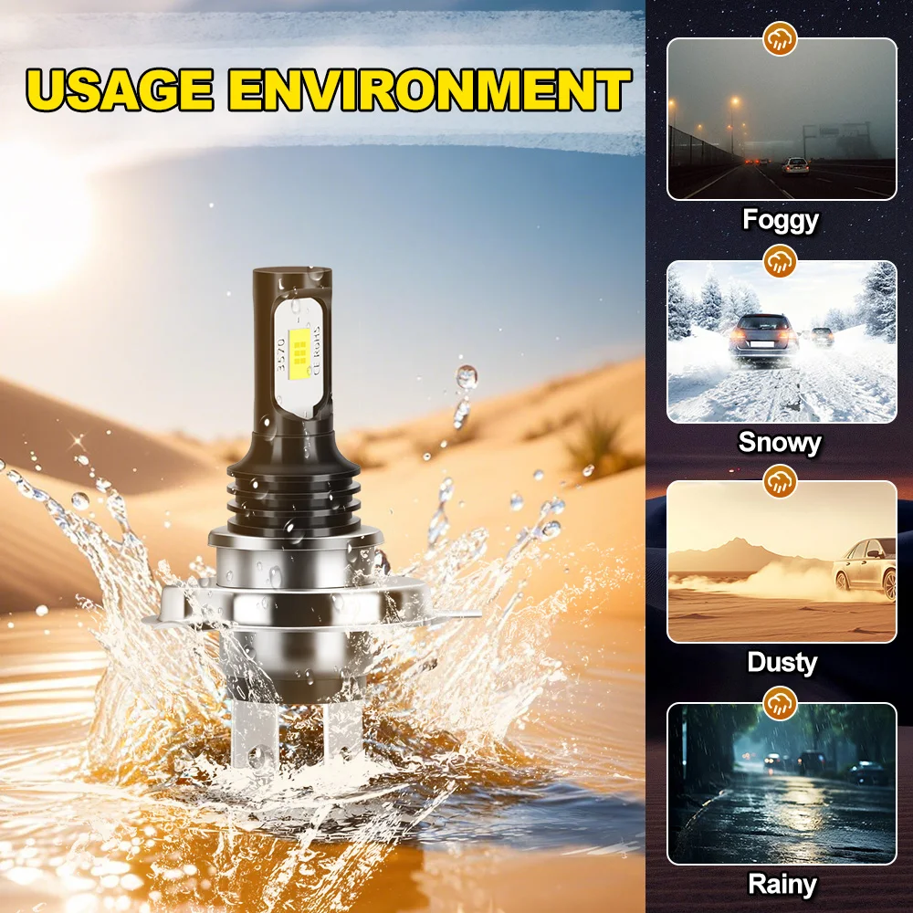 2 قطعة 3570 CSP رقائق سيارة LED الضباب الخفيف H4 عالية الطاقة 6000 كيلو الأبيض 90 واط السيارات الجبهة الضباب مصباح 20000LM لهوندا الطيار 2003 2004 2005