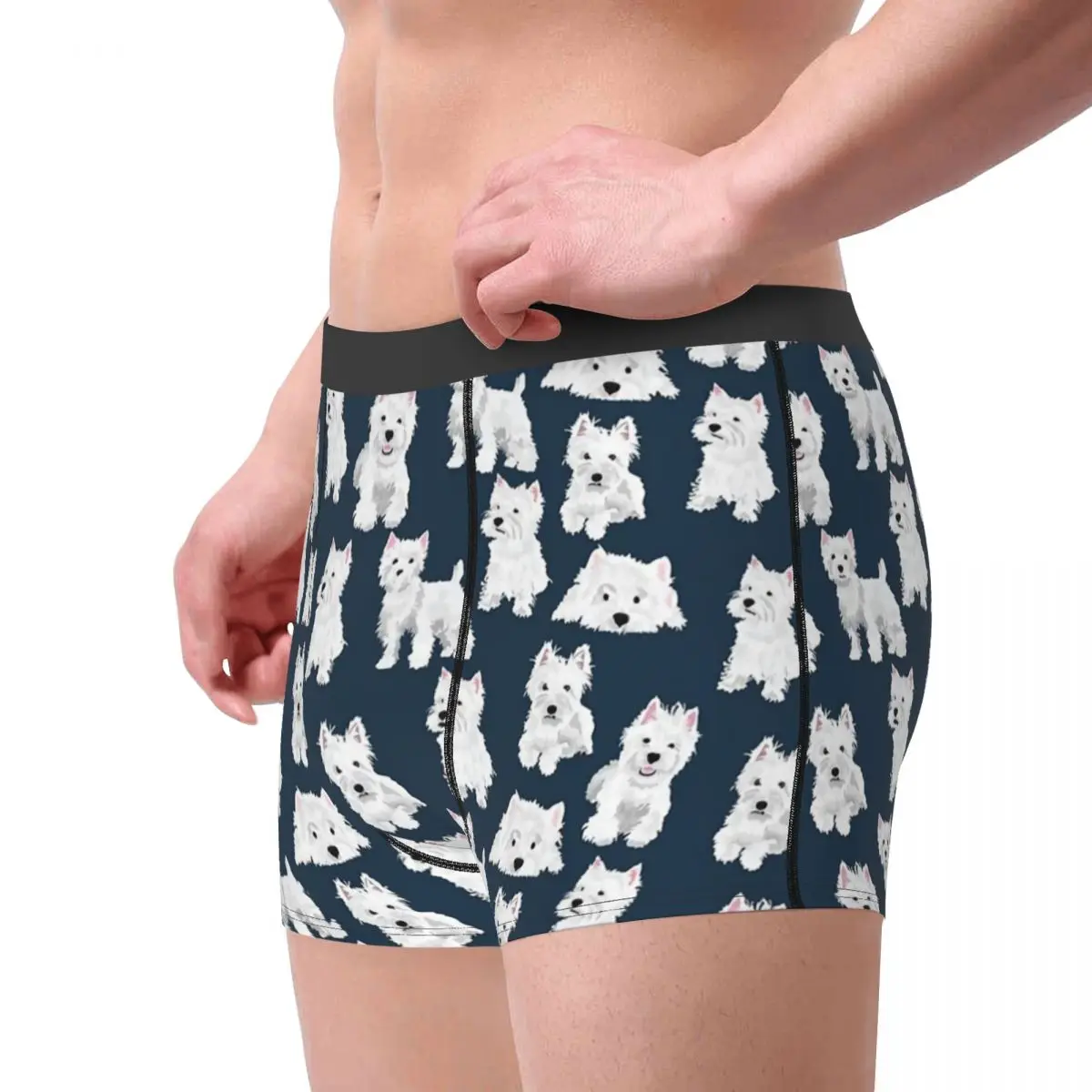 Sexy Boxer Westie Shorts Panties Briefs Men's Underwear West Highland Terrier Dog Cute Puppy Soft Underpants for Homme S-XXL