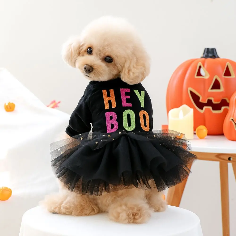 

Pet Supplies Two Legged Dog Halloween Dress Soft Black Dog Lace Skirt Comfortable Puppy Sweatshirt Party