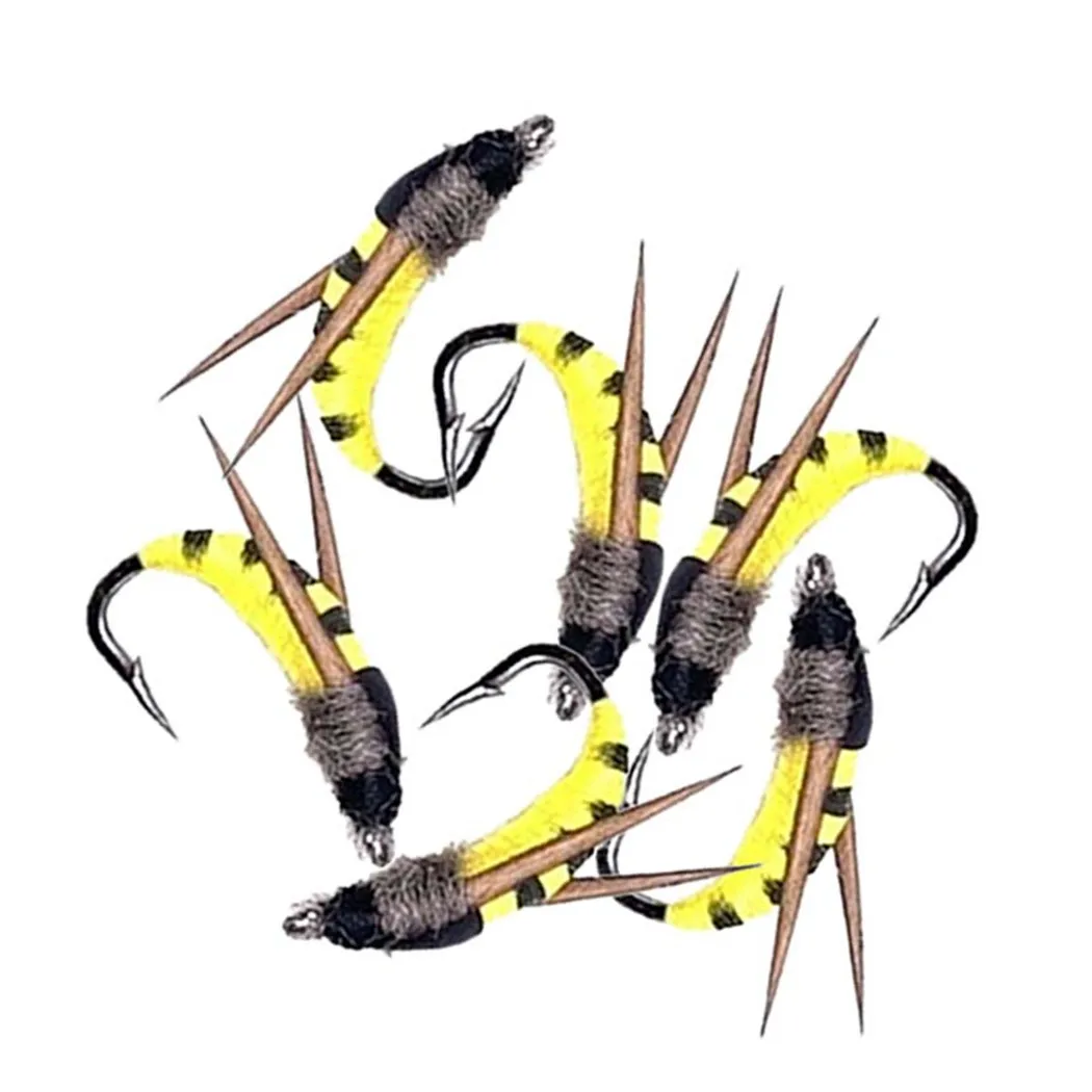 1/3Pcs Nymph Scud Fly Fishing Flies Artificial Insect Bait Lure Caddis Moth for Trout/Bass/Perch/Catfish/Carp/Walleye