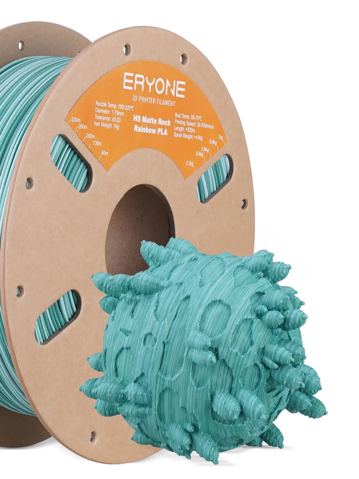 ERYONE Matte Rock Rainbow Filament PLA do Drukarek 3D, Matowy Wielokolorowy Filament PLA (2.2LBS) Szpula, Szybkie Drukowanie Twist Rainbow — zdjęcie produktu 7