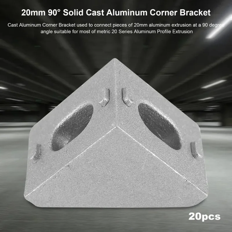 Aluminum Profile Connector Set, 20Pcs Corner Bracket,40Pcs M5 X 10Mm T-Slot Nuts, 40Pcs M5x10mm Hex Socket Cap