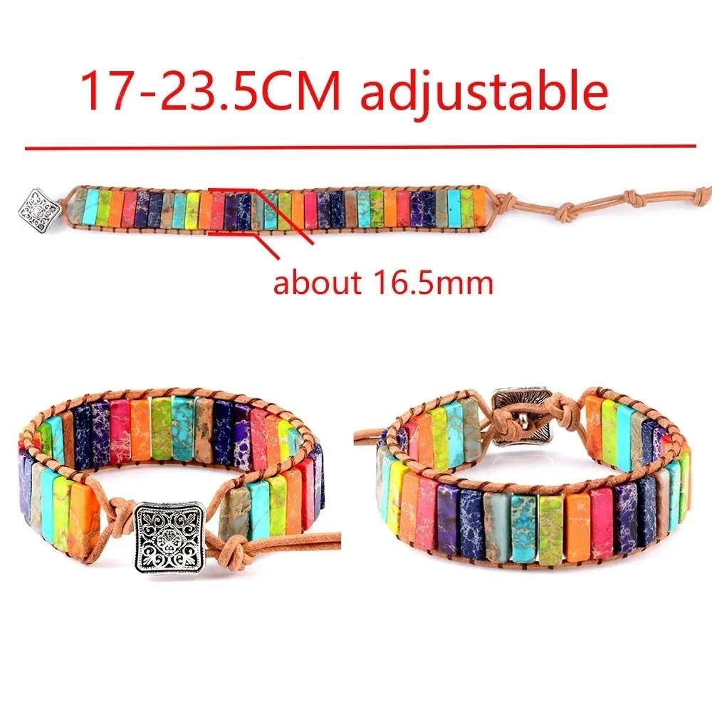 7 Chakra Stone Bracelet For Women Colorful Emperor Stone Braided Rope Woven Wrist Bangle Men Fashion Jewelry Gift