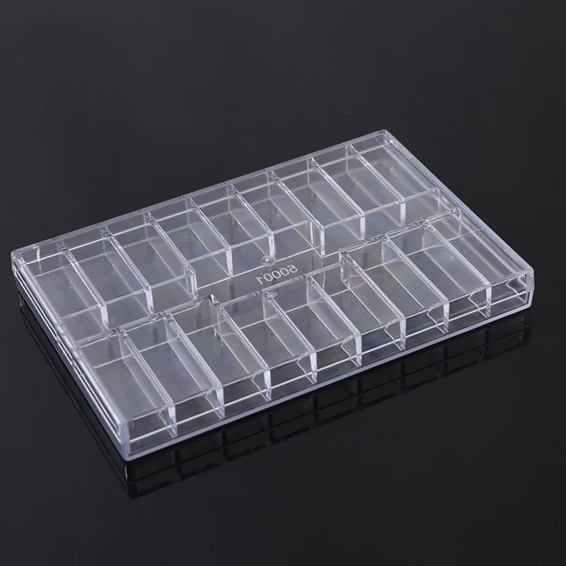 Parafuso de plástico caixa de componentes 19 grade transparente jóias ferramenta anel peças eletrônicas recipiente armazenamento diy botão organizador