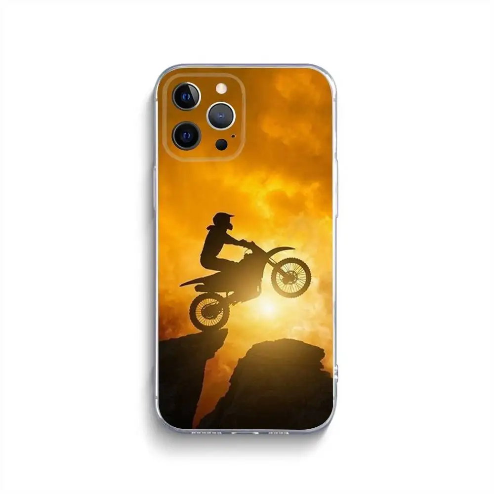 Etui na telefon Moto Cross Motorcycle Sports do iPhone 16,15,14,13,12,11,Pro,Max,Xs,Xr,X,7,8,Plus,Mini Silicone Clear Cover