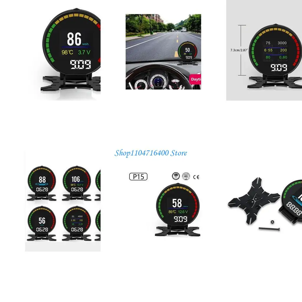 

y1gd for Smart HUD Display Speedometer Odometer Car Digital Speed Display Easy to Operate HUD for Head up Display Rear Speed