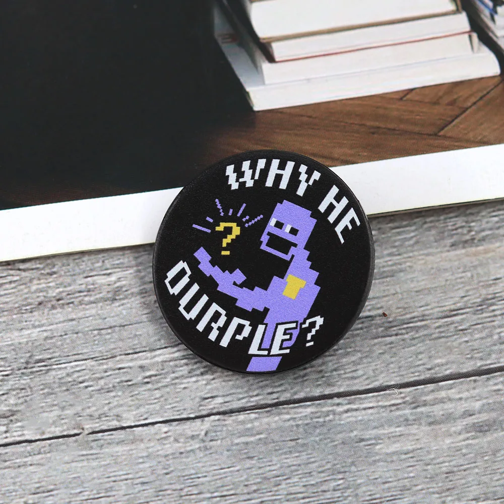 Lustige Pixel-Art-Spiel-Broschen „Why He Ourple“ Emaille-Pin Kreatives Horror-Spiel-Abzeichen für Rucksäcke, Kleidung, Schmuck und Accessoires – Detail 10