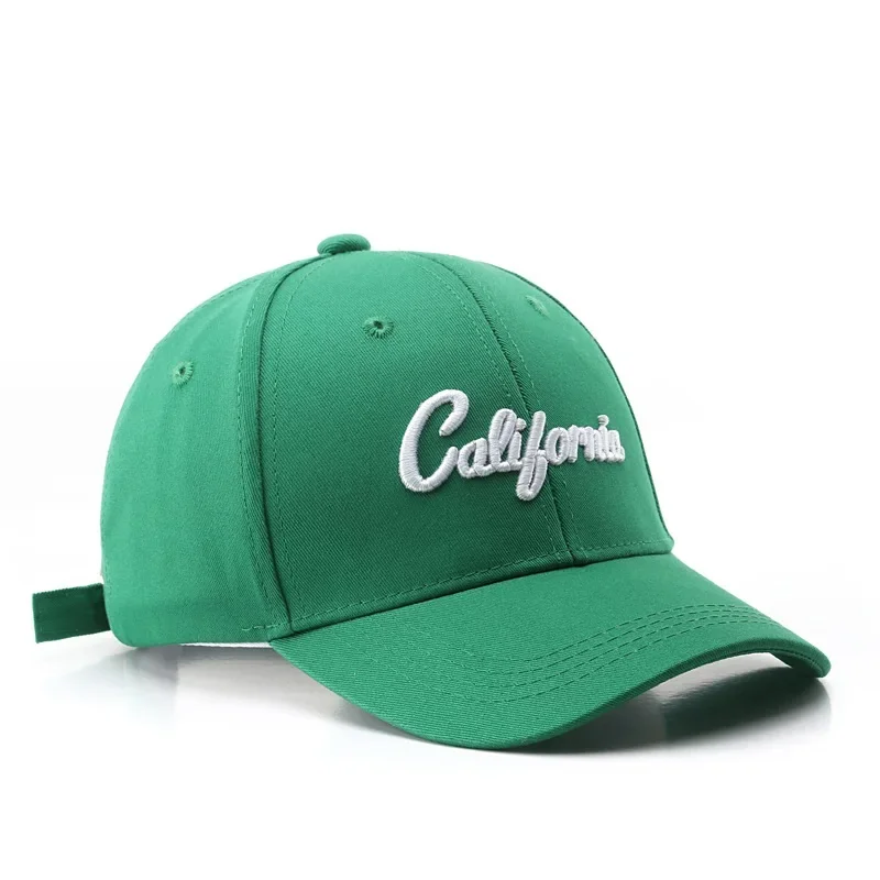 Embroidered Adjustable Green Baseball Cap Spring Men Sports Hat Breathable Cotton Trucker Hat for Women Travel Sun Hats