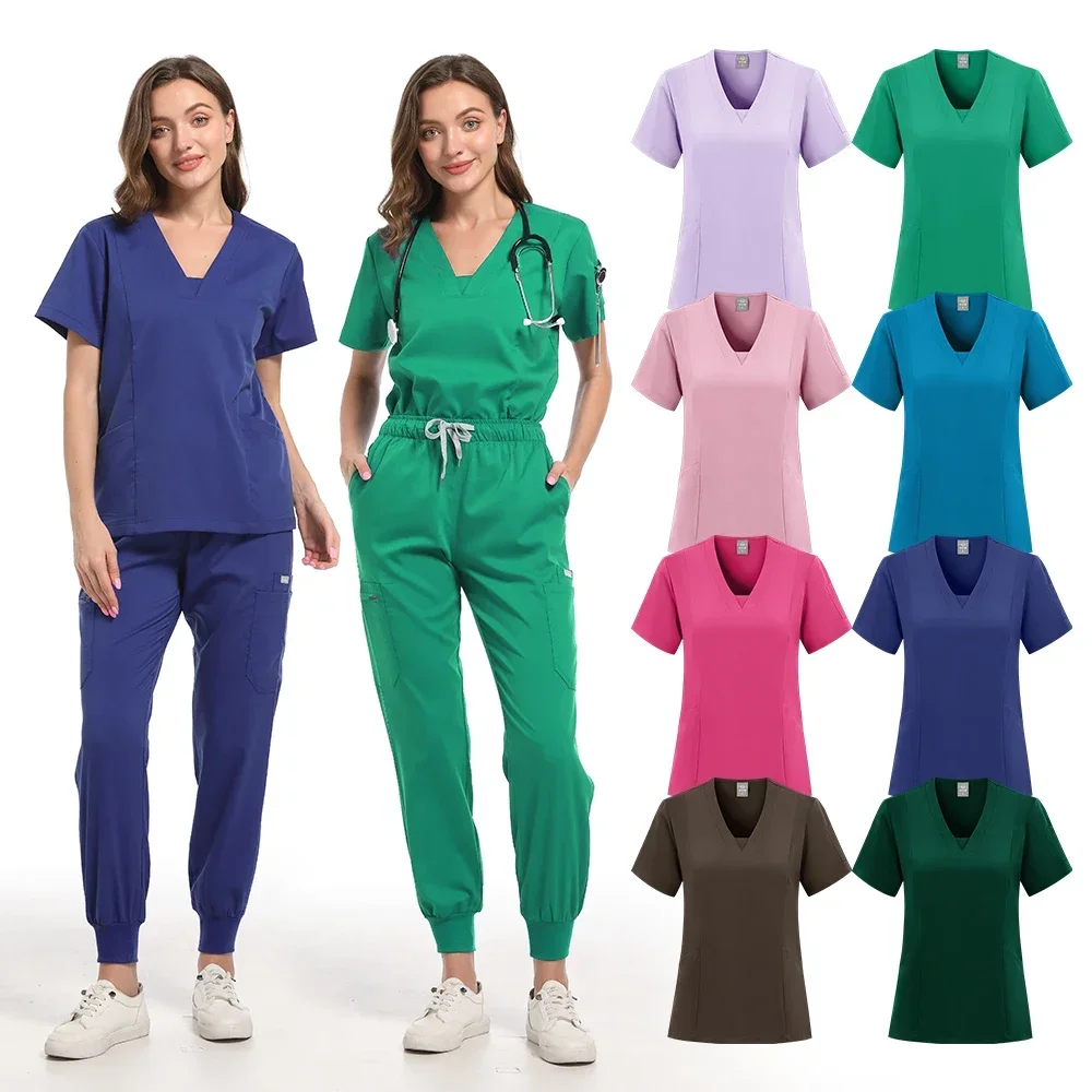 

Surgical uniform Women's care set Top pants Medical Scrub Clinical Beauty salon Spa Hospital nurse accessories