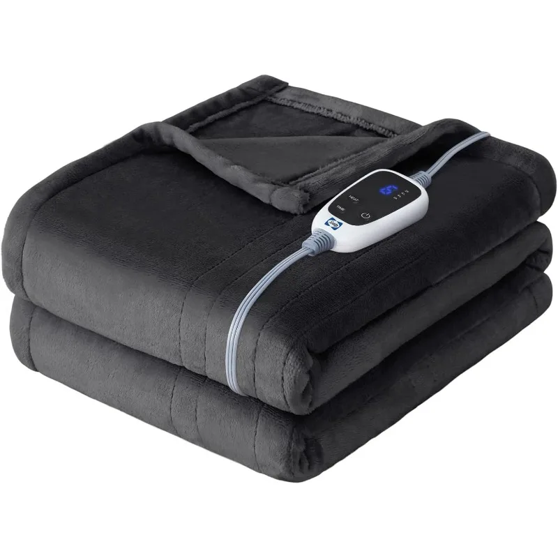 

Electric Blanket Heated Throw, Soft Flannel Heating Blanket with 6 Heat Settings & 2-10 Hours Auto Shut Off, Fast Heating