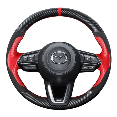 Imagen 2 del producto Cubierta personalizada para volante de coche, accesorio para Interior de coche, DIY, para Mazda 3 Axela 100%-2017, Mazda 6 Atenza CX-3 CX-5, CX-9