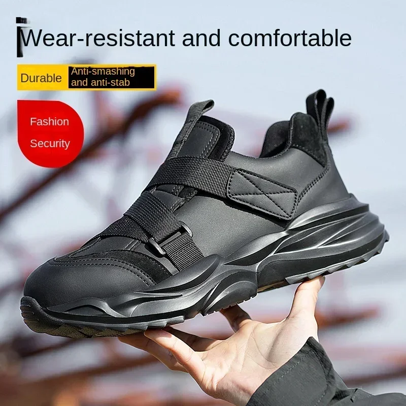 ZHIO Lightweight Fashion Safety Shoes For Men Anti-smash Anti-puncture Work Sneakers Steel Toe Shoes Male Work Boots Protective