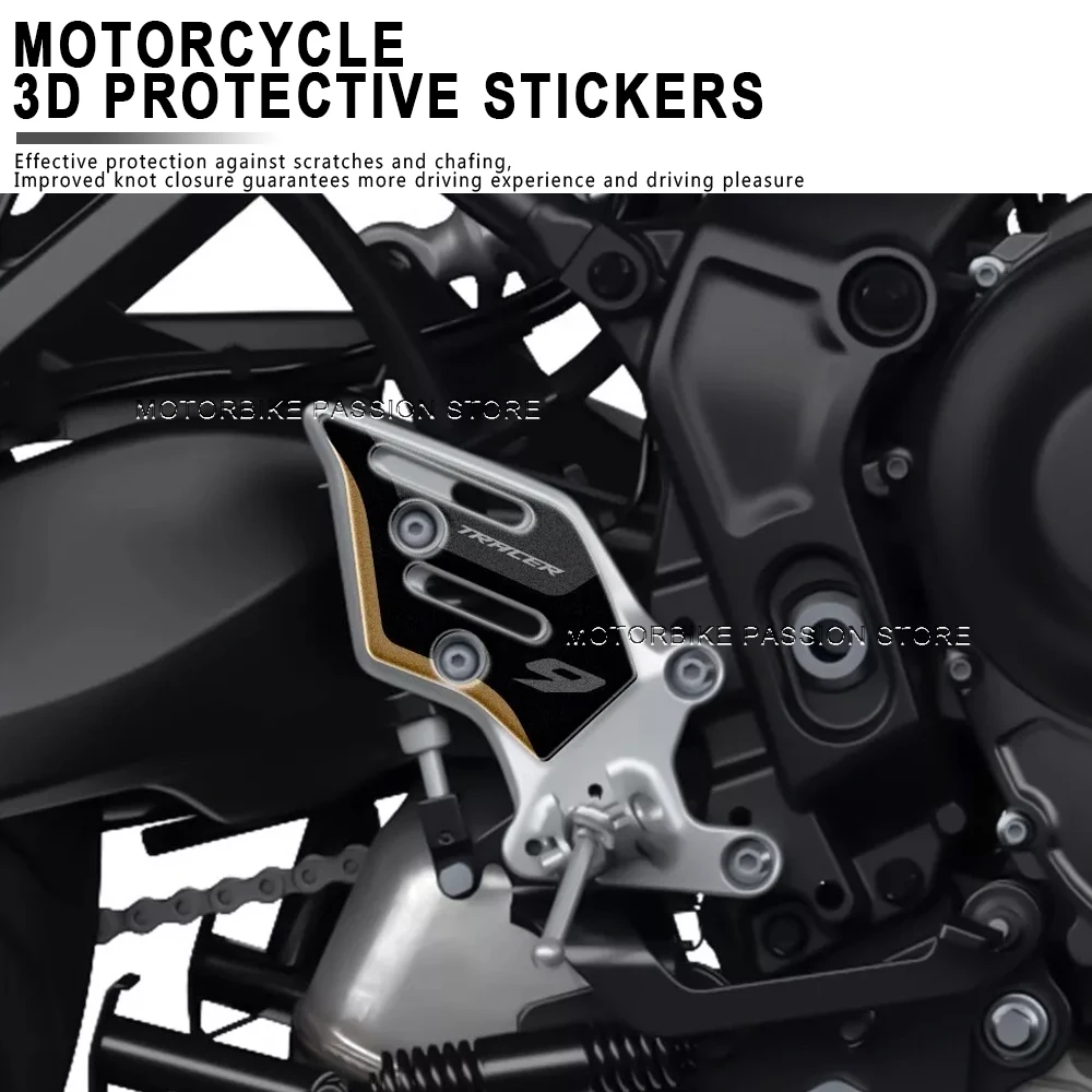 Para yamaha Tracer 9 gt 9 GT accesorios pegatina de protección de motocicleta para taburete lateral pegatina de resina epoxi de gel 3D 2023 negro