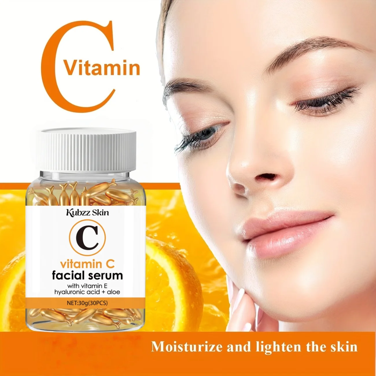 A Box of 30 Vitamin C Facial Essence Capsules, Moisturizing And Regeneration Facial Essence, Lifting And Firming Care