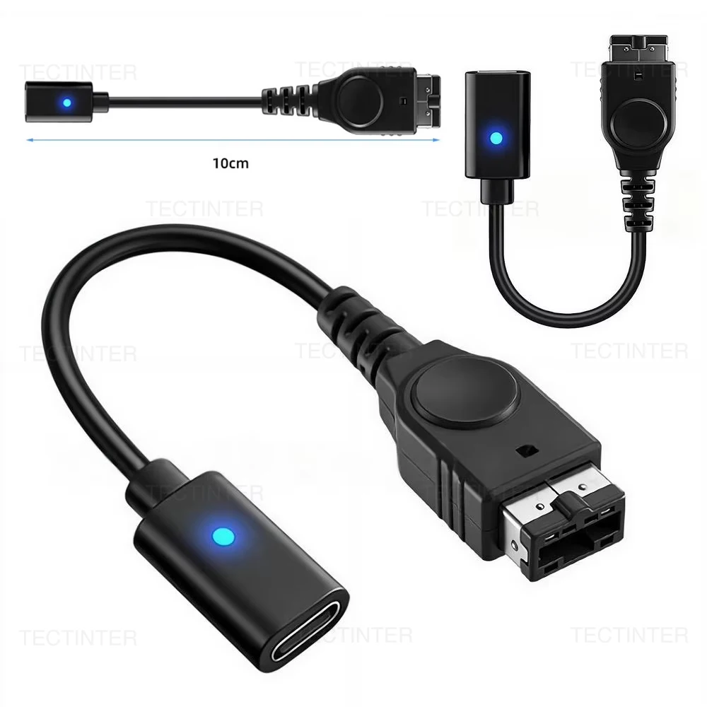 USB Type-C Charging Cable for Nintendo GBA SP Game Boy Advance & DS Console Power Supply Wire Cord Adapter With LED Light