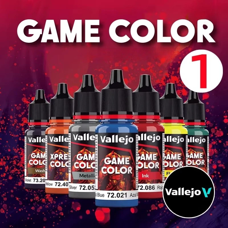 Краска акриловая Vallejo AV GAME COLOR, 18 мл, на водной основе, базовые цвета для фэнтези и военных игр