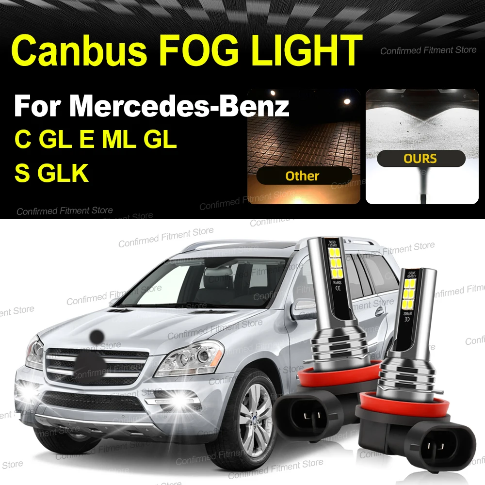 

200W 20000LM Super Bright Canbus Error Free H11 LED Auto Front Fog Lamps 6000K White Bulbs For Mercedes-Benz C GL E ML GL S GLK