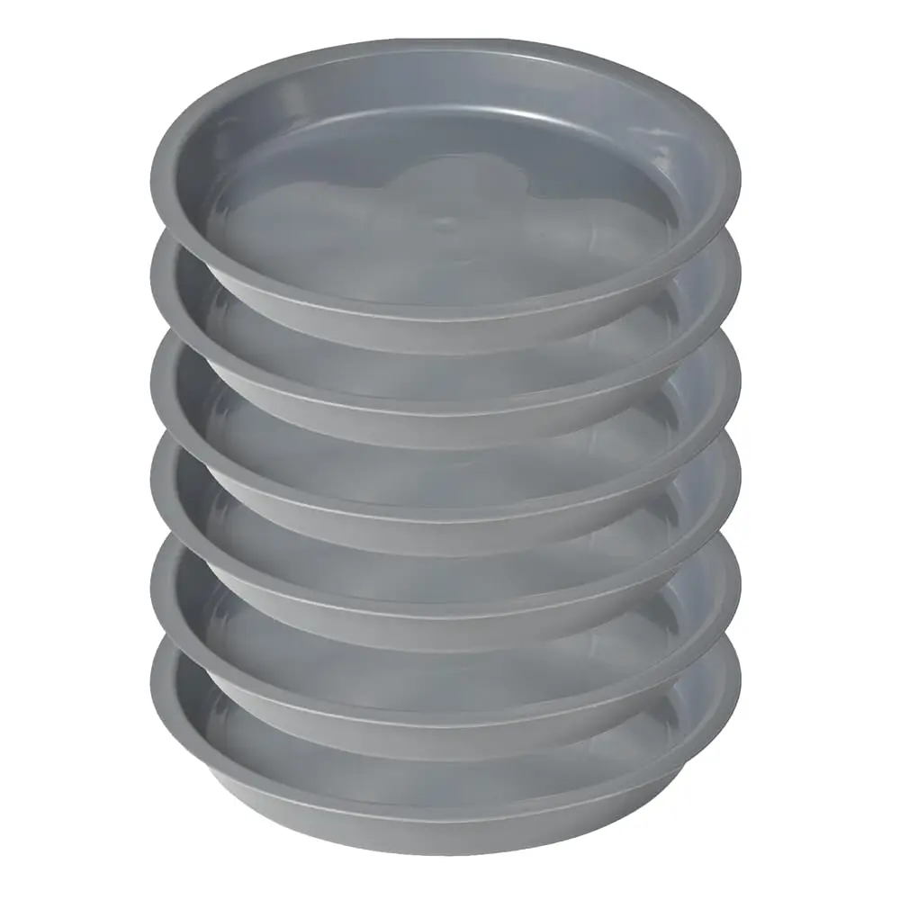 

Поддон для растений 6 дюймов, серый, набор из 6 штук, поддон для цветочных горшков, отлично подходит для использования в помещении и на улице (серый)