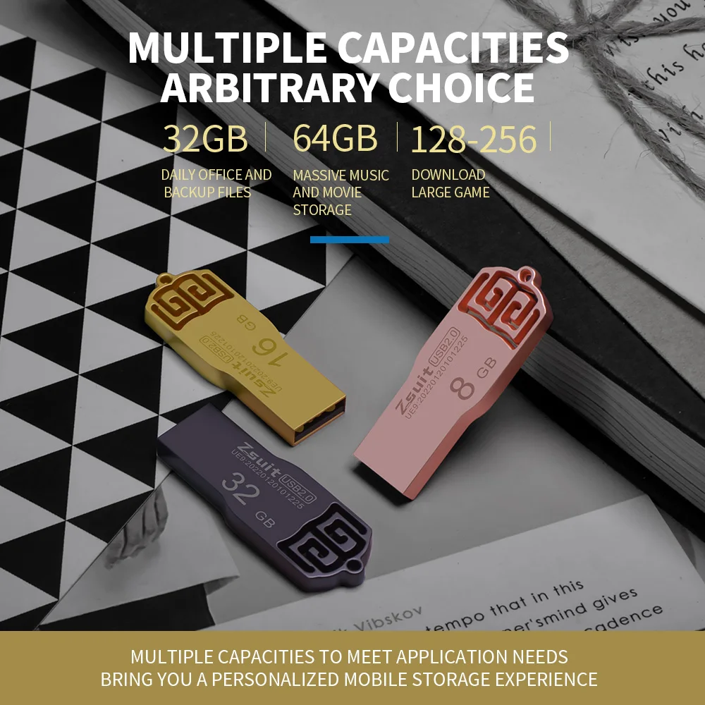 Flash Drive USB Mini, pena Drive logam 64GB kecepatan tinggi Usb 2023 3.0 gb