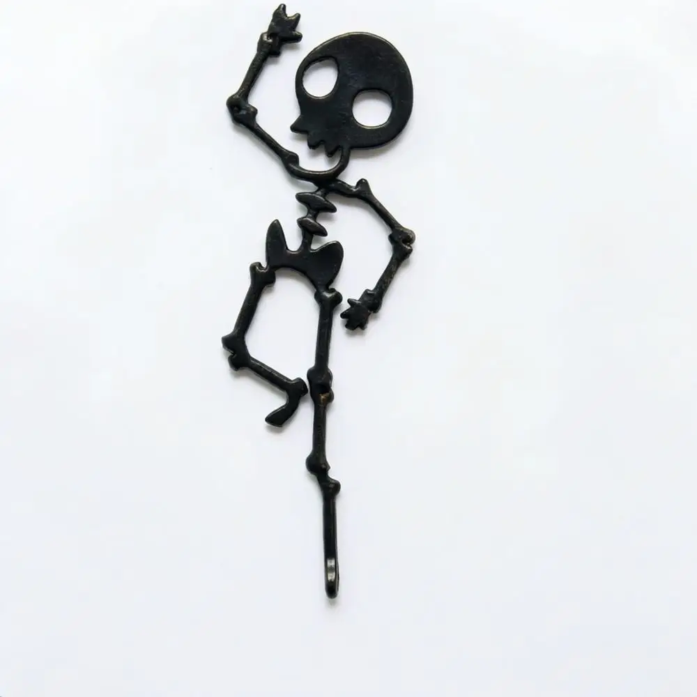 Creative Halloween Iron Skeleton Sign Dancing Bone Figurine Lawn Stake Outdoor Garden Yard Decorative Accessory Festival Party