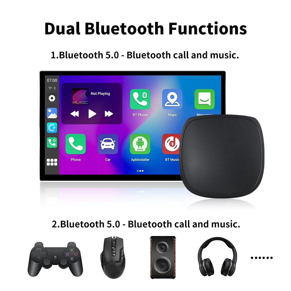 CarAiBOX NEW Android 13.0 CarPlay Ai Box Qualcomm 6125 8-Core Chip Smart Box Wireless CarPlay Android auto with Play Store GPS