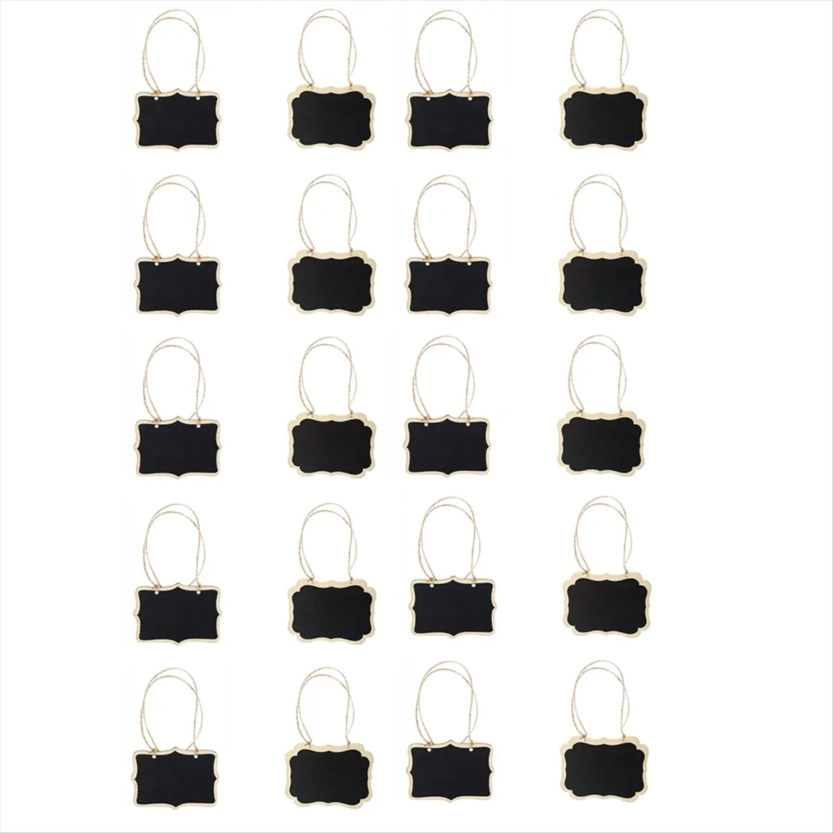 COFA 20PCS Blank Wooden Hanging Label with Rope Unfinished Wood Gift Tags Wedding Decor DIY Bookmark Crafts