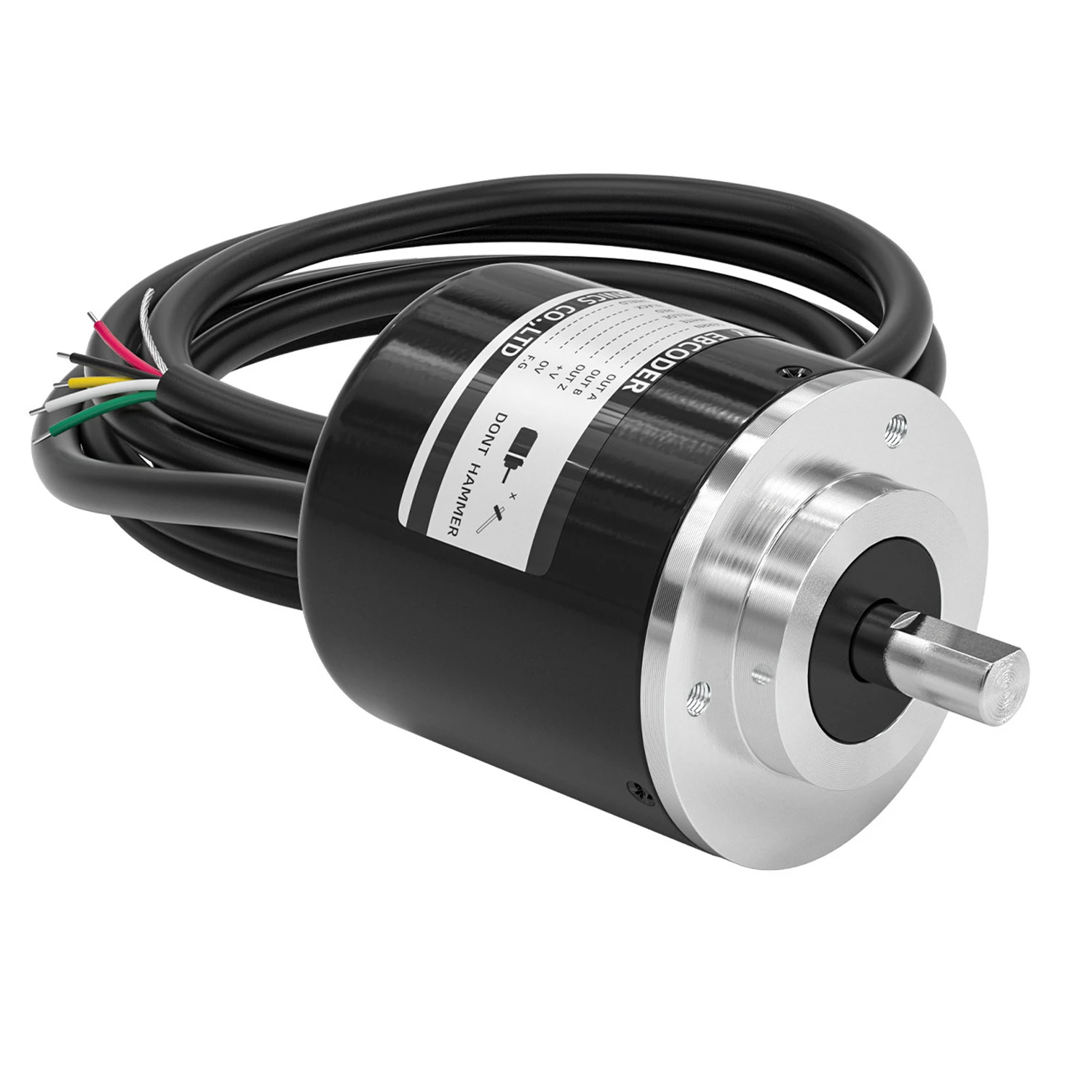 TRD-J 50MM Incremental Rotary Encoder 8mm Solid Shaft Rotary Encoder 100~5000 PPR Push-Pull/5V Drive/5-24V Drive Output for PLC