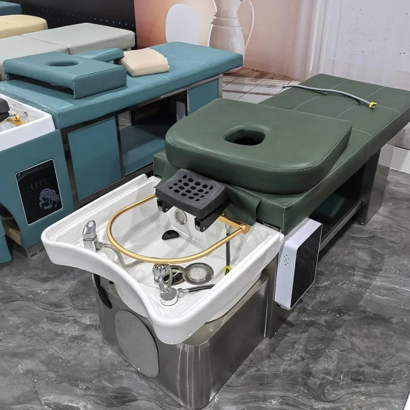 Lavabo per capelli da salone personalizzato in fabbrica di alta qualità Massaggio Testa giapponese Spa Shampoo Letto Mobili per salone di bellezza Moderni
