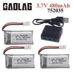 H31 Battery 752035 3.7V 480mAh Rechargeable Lipo Battery For H107 H31 KY101 E33C E33 U816A H6C RC Drone Spare Parts 3.7V Battery